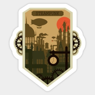 Steampunk sunset Sticker